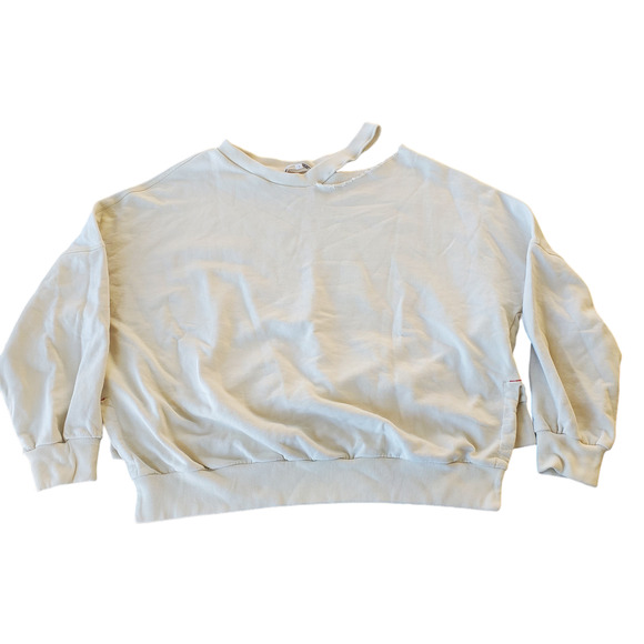 Patrizia Pepe Ripped Collar Sweatshirt Size 1 US M EUC - Picture 1 of 5